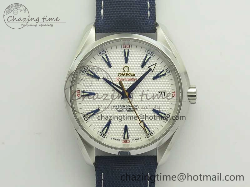 Aqua Terra Master Ryder Cup Edition VSF 1:1 Best Edition White Textured Dial on Blue Nylon Strap A8500 Super Clone