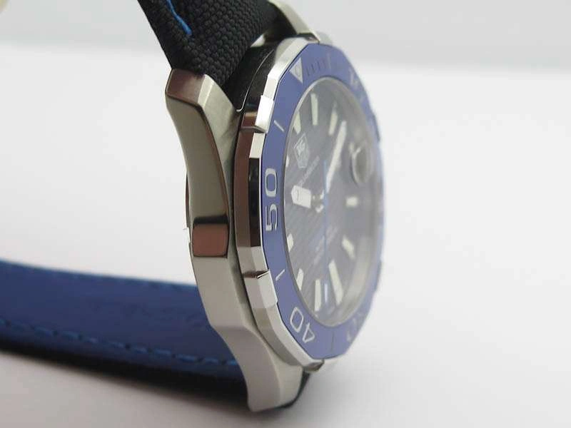 AquaRacer Calibre 5 SS Blue Ceramic Bezel V6F 1:1 Best Edition Black Dial On Black Nylon Strap A2824
