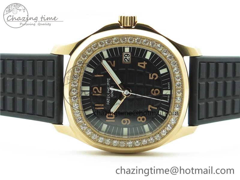 Aquanaut 5067A RG PPF 1:1 Best Edition Black Textured Dial on Black Rubber Strap AE23 (Free Box)