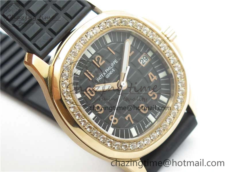Aquanaut 5067A RG PPF 1:1 Best Edition Black Textured Dial on Black Rubber Strap AE23 (Free Box)
