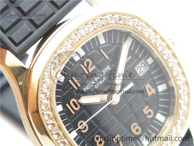 Aquanaut 5067A RG PPF 1:1 Best Edition Black Textured Dial on Black Rubber Strap AE23 (Free Box)