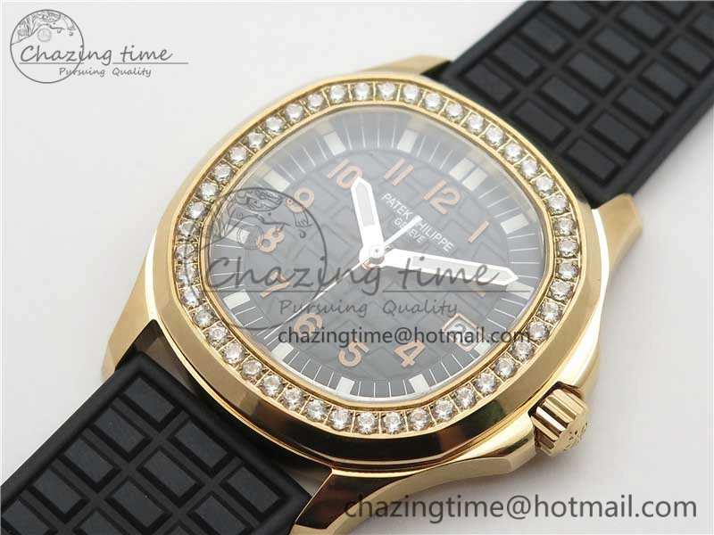Aquanaut 5067A RG PPF 1:1 Best Edition Black Textured Dial on Black Rubber Strap AE23 (Free Box)