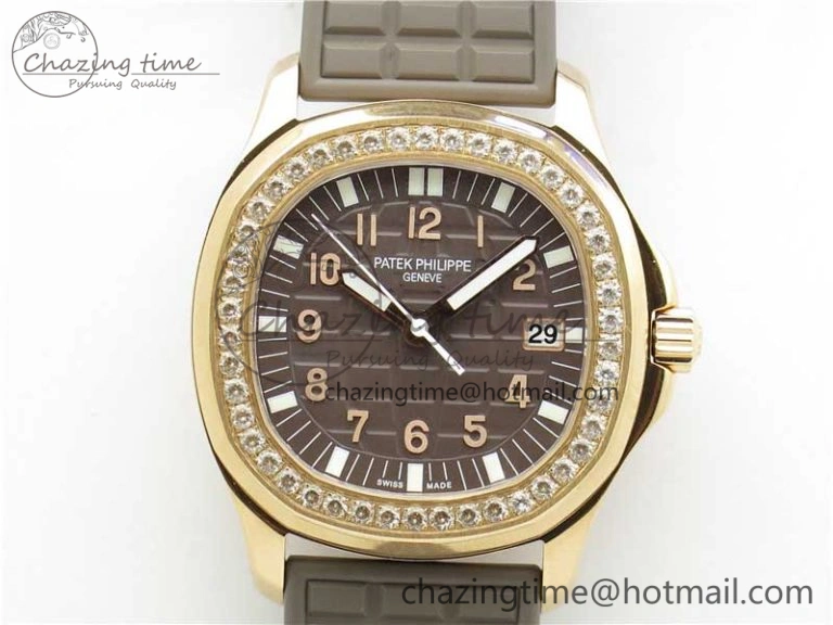 Aquanaut 5067A RG PPF 1:1 Best Edition Brown Textured Dial on Brown Rubber Strap AE23 (Free Box)