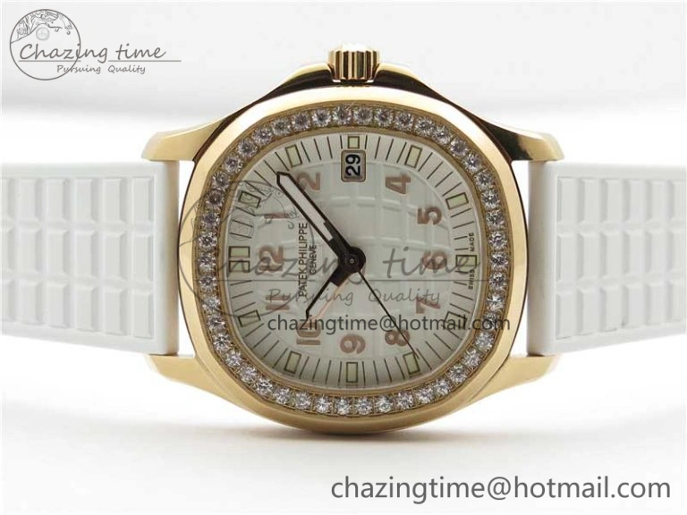 Aquanaut 5067A RG PPF 1:1 Best Edition White Textured Dial on White Rubber Strap AE23 (Free Box)