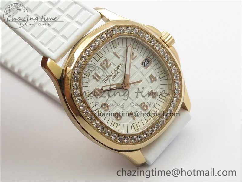 Aquanaut 5067A RG PPF 1:1 Best Edition White Textured Dial on White Rubber Strap AE23 (Free Box)