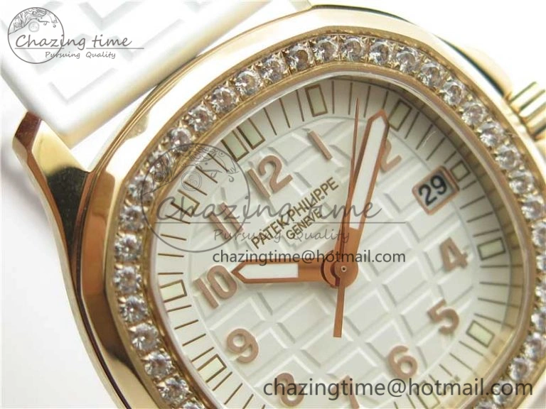Aquanaut 5067A RG PPF 1:1 Best Edition White Textured Dial on White Rubber Strap AE23 (Free Box)