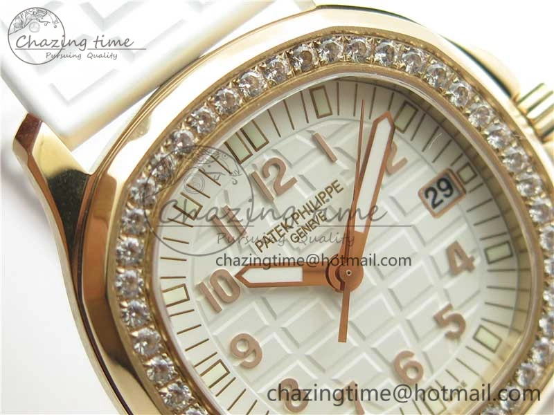 Aquanaut 5067A RG PPF 1:1 Best Edition White Textured Dial on White Rubber Strap AE23 (Free Box)