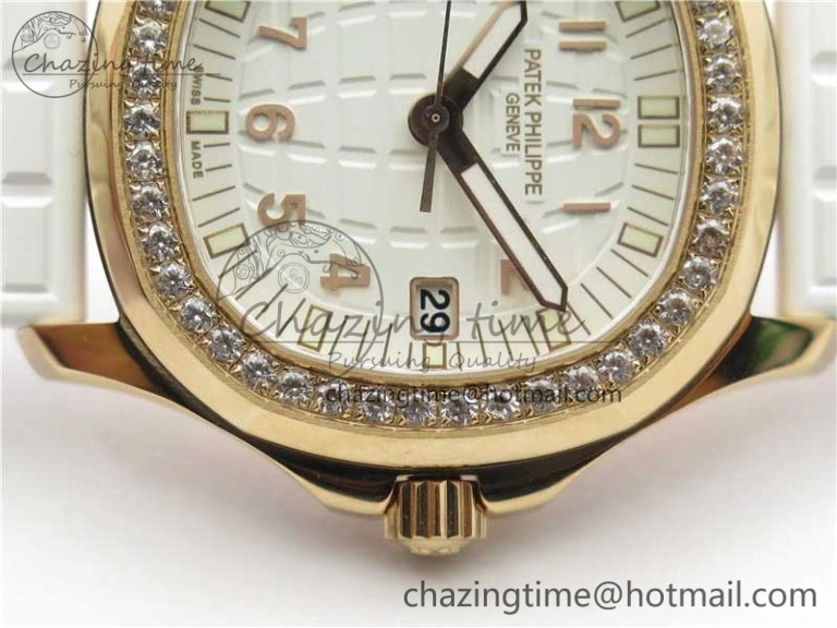 Aquanaut 5067A RG PPF 1:1 Best Edition White Textured Dial on White Rubber Strap AE23 (Free Box)