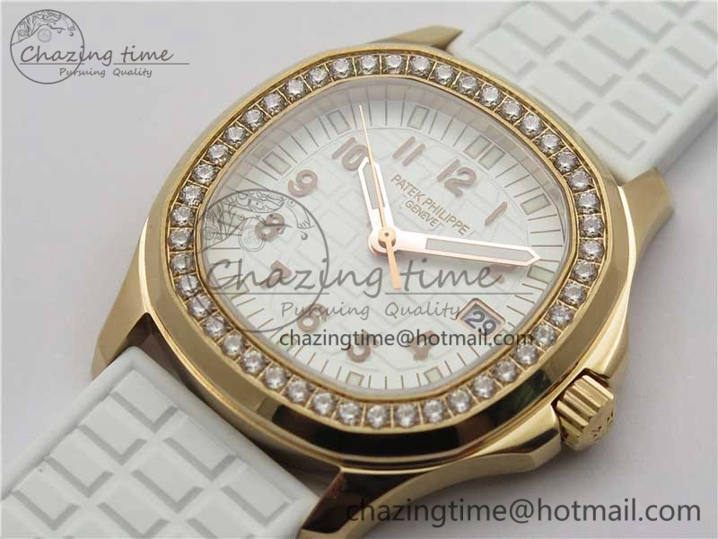 Aquanaut 5067A RG PPF 1:1 Best Edition White Textured Dial on White Rubber Strap AE23 (Free Box)