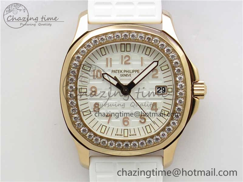 Aquanaut 5067A RG PPF 1:1 Best Edition White Textured Dial on White Rubber Strap AE23 (Free Box)