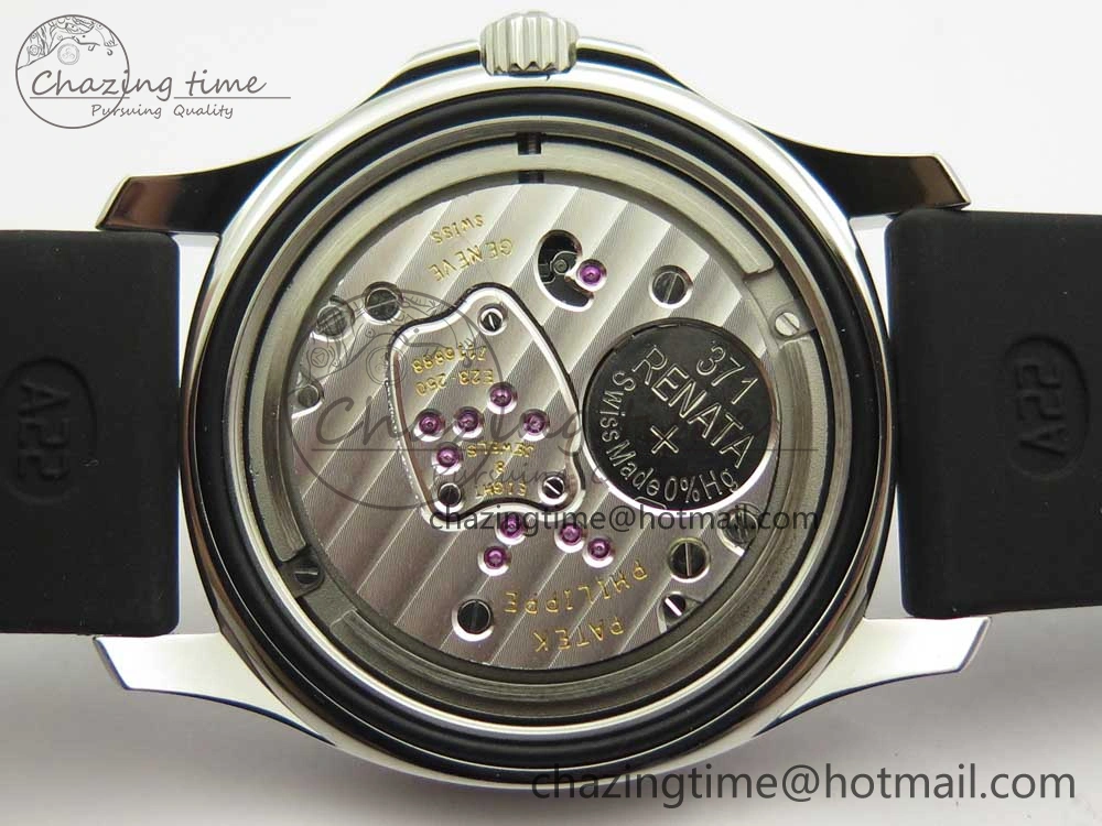 Aquanaut 5067A SS Bezel JJF 1:1 Best Edition Black Textured Dial on Black Rubber Strap AE23