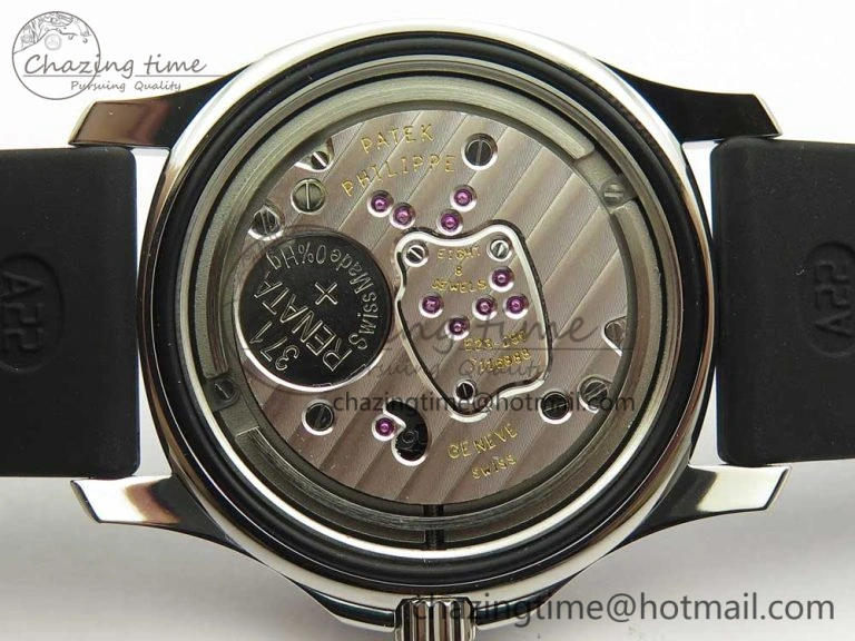 Aquanaut 5067A SS Bezel JJF 1:1 Best Edition Black Textured Dial on Black Rubber Strap AE23