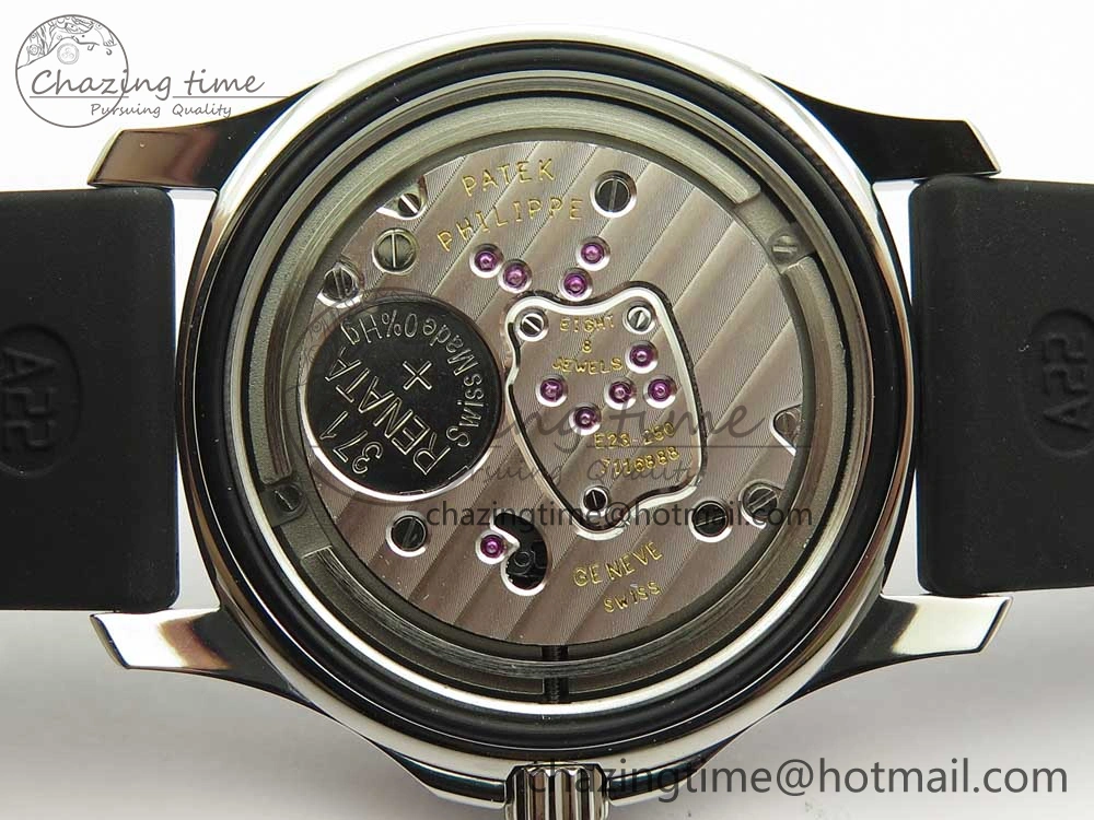 Aquanaut 5067A SS Bezel JJF 1:1 Best Edition Black Textured Dial on Black Rubber Strap AE23