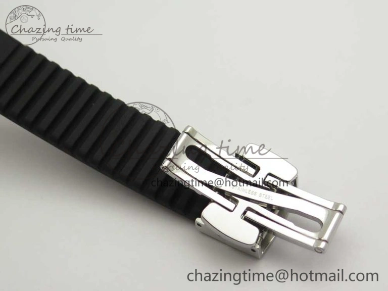 Aquanaut 5067A SS Bezel JJF 1:1 Best Edition Black Textured Dial on Black Rubber Strap AE23