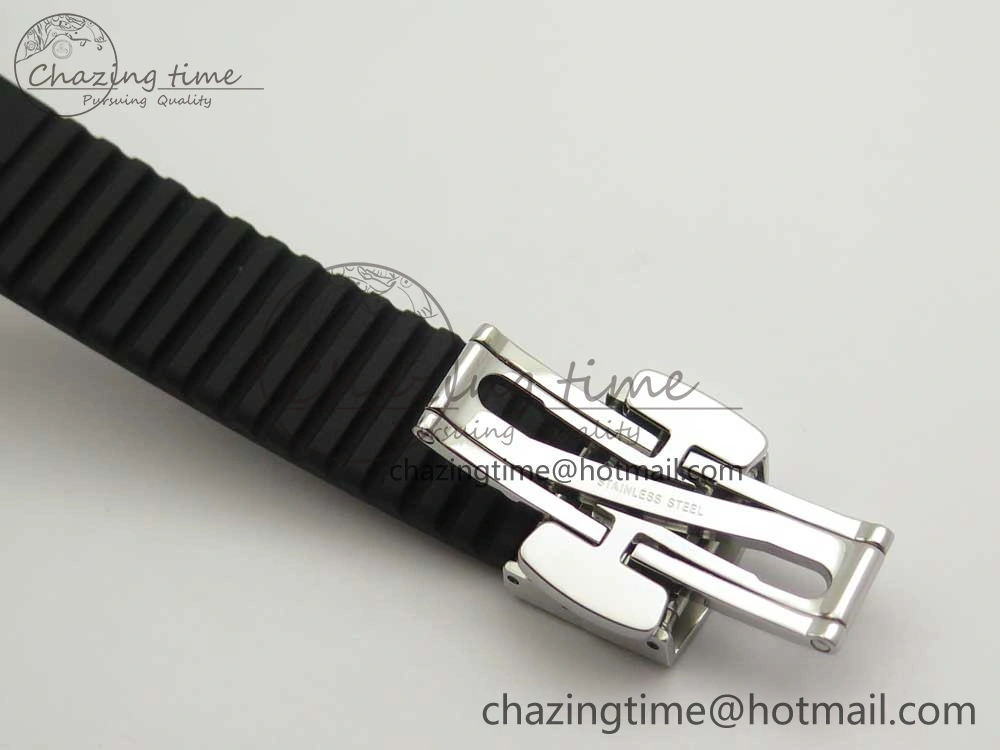 Aquanaut 5067A SS Bezel JJF 1:1 Best Edition Black Textured Dial on Black Rubber Strap AE23