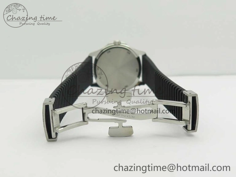 Aquanaut 5067A SS Bezel JJF 1:1 Best Edition Black Textured Dial on Black Rubber Strap AE23