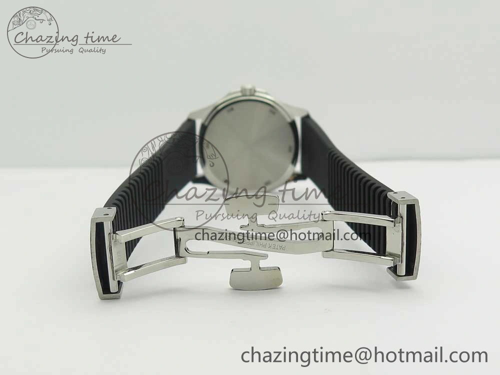 Aquanaut 5067A SS Bezel JJF 1:1 Best Edition Black Textured Dial on Black Rubber Strap AE23