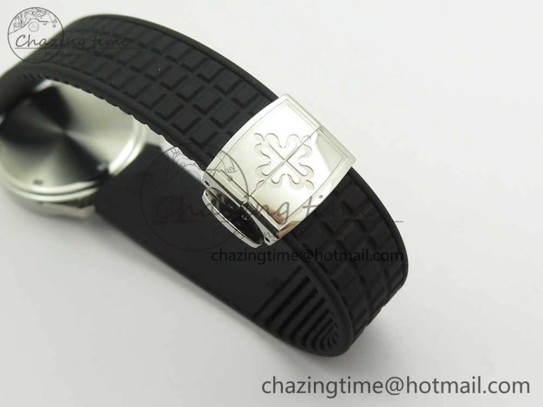 Aquanaut 5067A SS Bezel JJF 1:1 Best Edition Black Textured Dial on Black Rubber Strap AE23