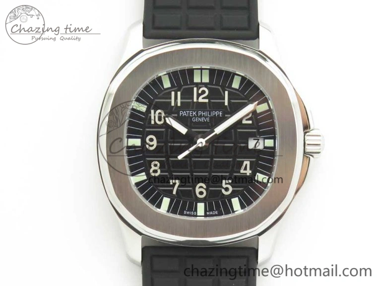 Aquanaut 5067A SS Bezel JJF 1:1 Best Edition Black Textured Dial on Black Rubber Strap AE23