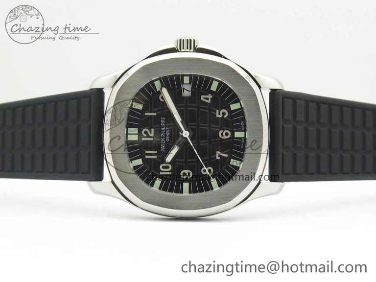 Aquanaut 5067A SS Bezel JJF 1:1 Best Edition Black Textured Dial on Black Rubber Strap AE23