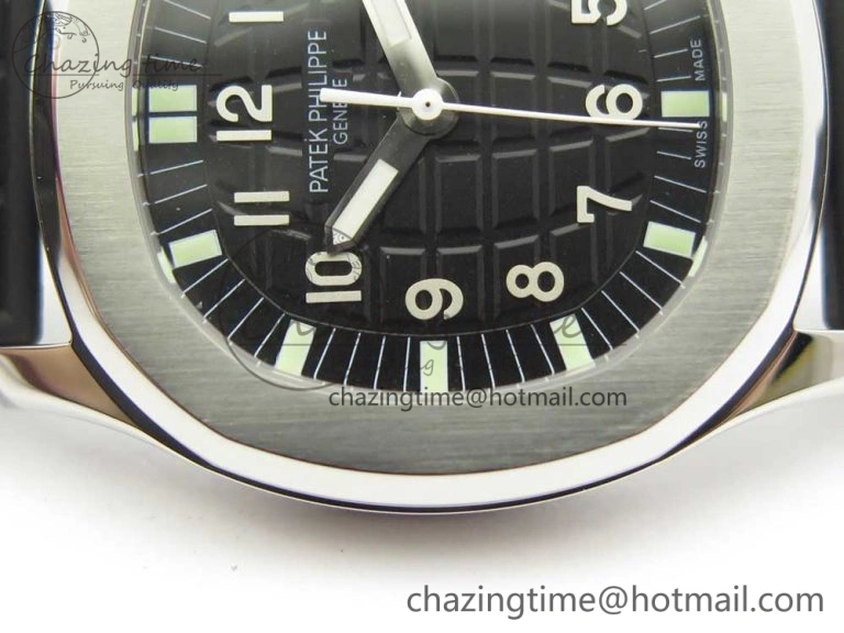 Aquanaut 5067A SS Bezel JJF 1:1 Best Edition Black Textured Dial on Black Rubber Strap AE23