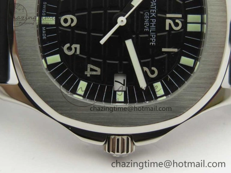 Aquanaut 5067A SS Bezel JJF 1:1 Best Edition Black Textured Dial on Black Rubber Strap AE23