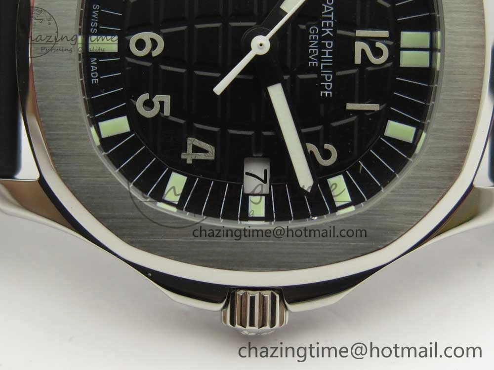 Aquanaut 5067A SS Bezel JJF 1:1 Best Edition Black Textured Dial on Black Rubber Strap AE23