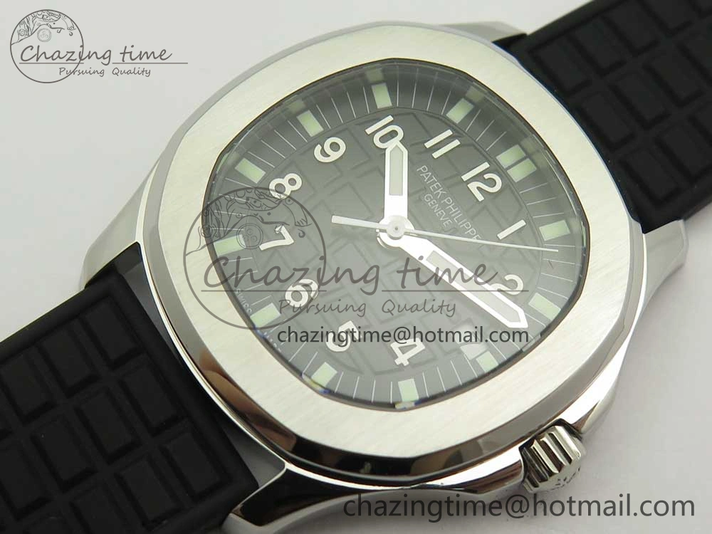 Aquanaut 5067A SS Bezel JJF 1:1 Best Edition Black Textured Dial on Black Rubber Strap AE23