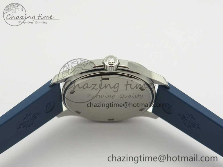 Aquanaut 5067A SS Bezel JJF 1:1 Best Edition Blue Textured Dial on Blue Rubber Strap AE23