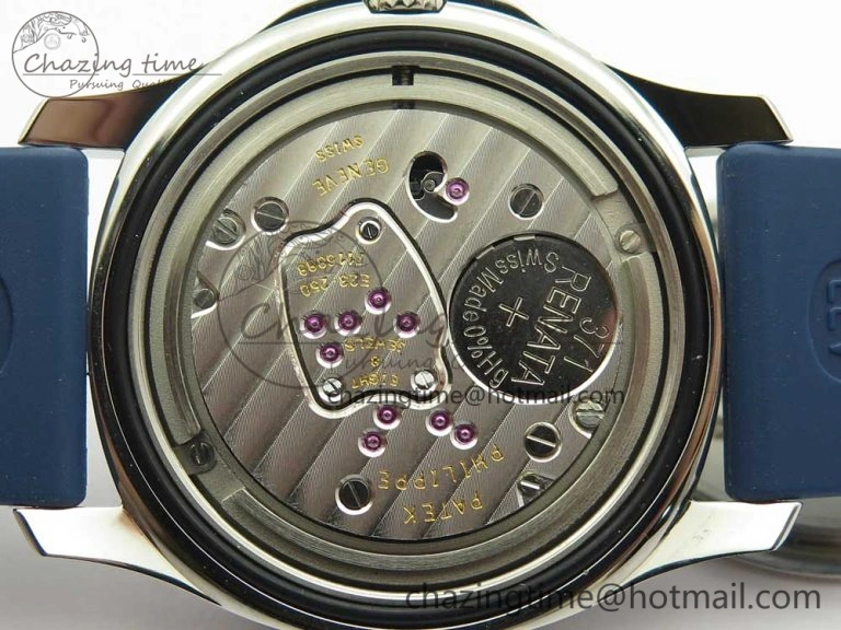 Aquanaut 5067A SS Bezel JJF 1:1 Best Edition Blue Textured Dial on Blue Rubber Strap AE23