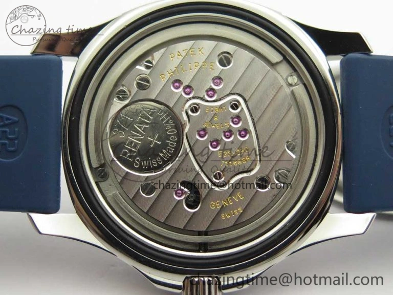 Aquanaut 5067A SS Bezel JJF 1:1 Best Edition Blue Textured Dial on Blue Rubber Strap AE23
