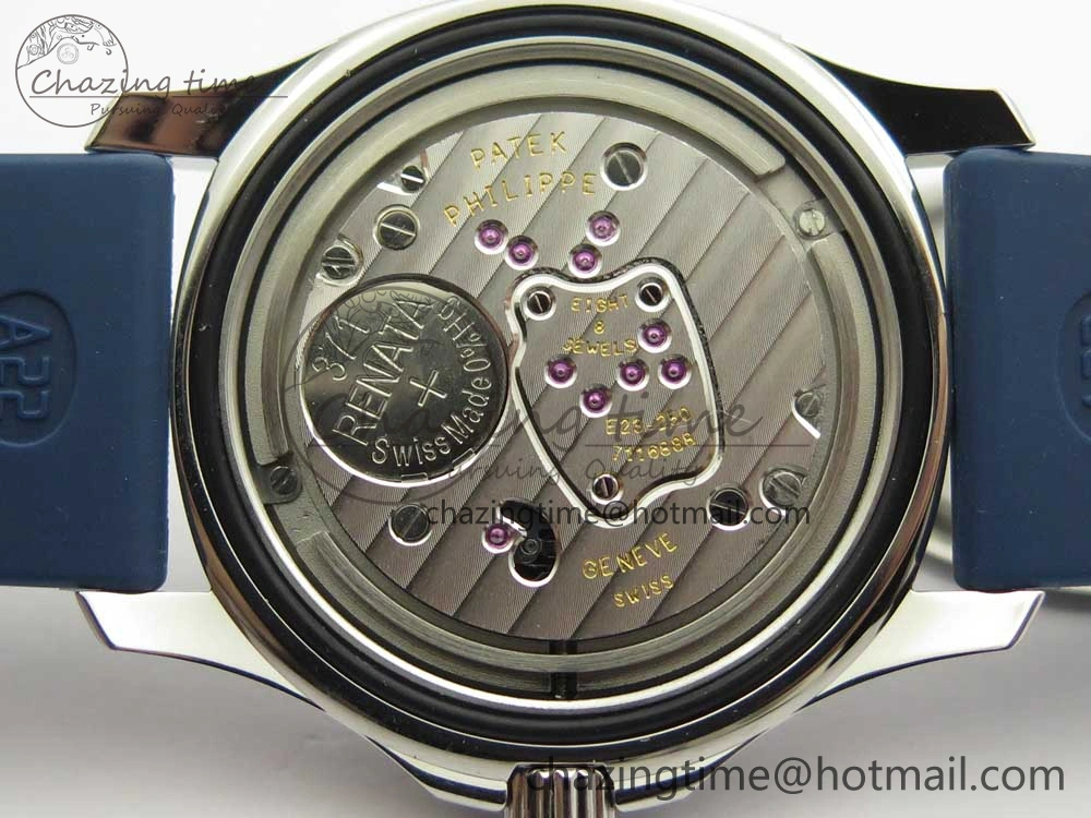Aquanaut 5067A SS Bezel JJF 1:1 Best Edition Blue Textured Dial on Blue Rubber Strap AE23