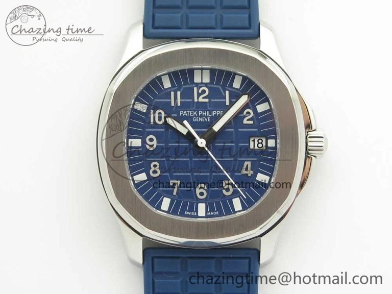 Aquanaut 5067A SS Bezel JJF 1:1 Best Edition Blue Textured Dial on Blue Rubber Strap AE23