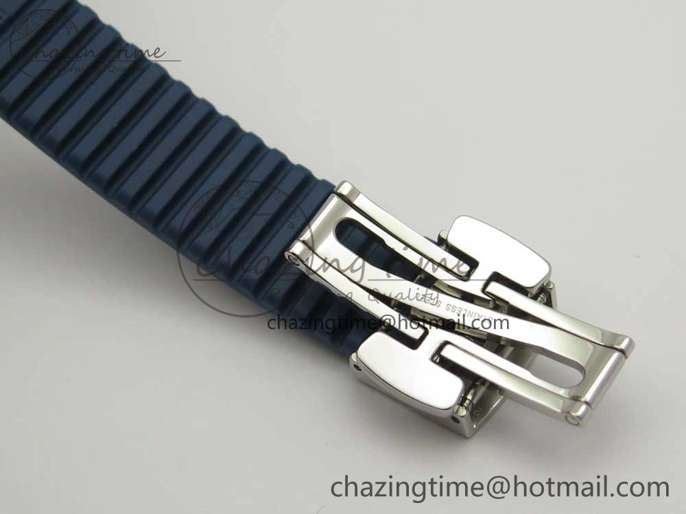 Aquanaut 5067A SS Bezel JJF 1:1 Best Edition Blue Textured Dial on Blue Rubber Strap AE23