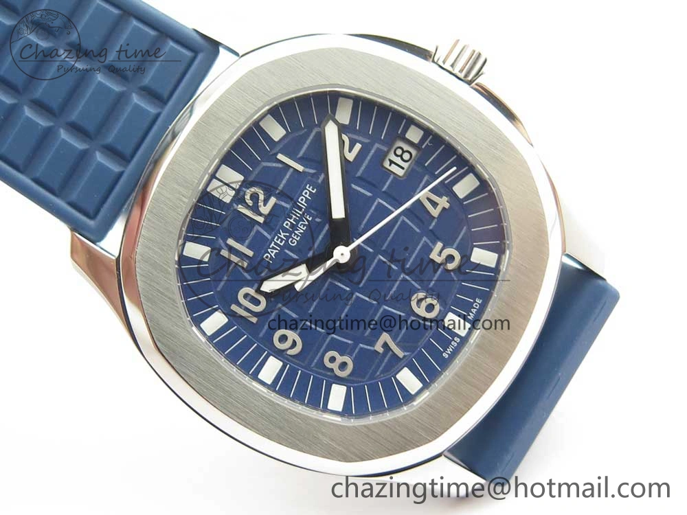 Aquanaut 5067A SS Bezel JJF 1:1 Best Edition Blue Textured Dial on Blue Rubber Strap AE23