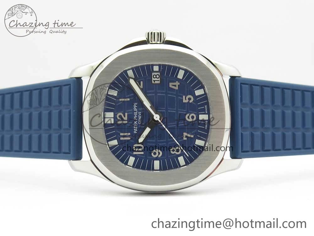 Aquanaut 5067A SS Bezel JJF 1:1 Best Edition Blue Textured Dial on Blue Rubber Strap AE23