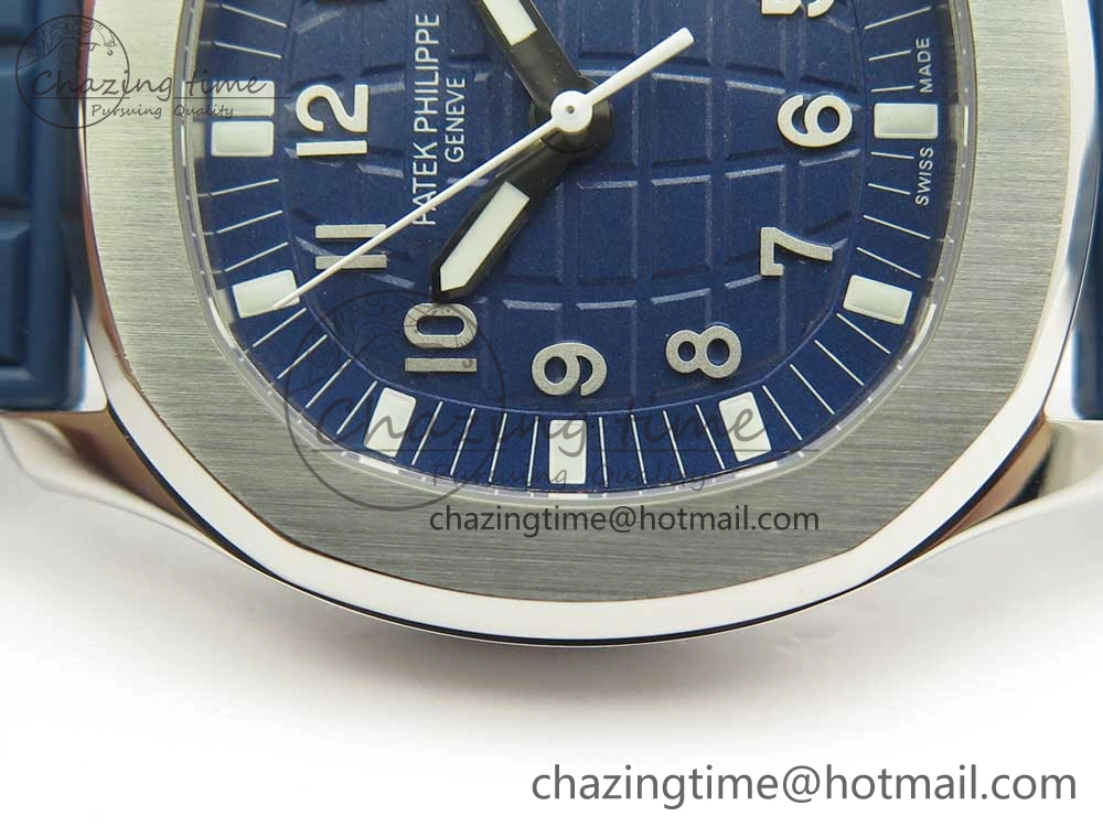 Aquanaut 5067A SS Bezel JJF 1:1 Best Edition Blue Textured Dial on Blue Rubber Strap AE23