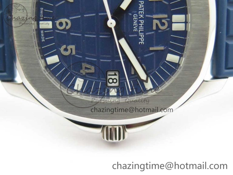 Aquanaut 5067A SS Bezel JJF 1:1 Best Edition Blue Textured Dial on Blue Rubber Strap AE23