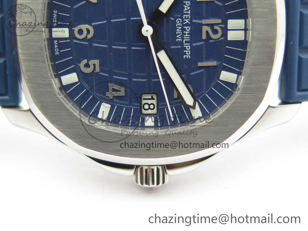 Aquanaut 5067A SS Bezel JJF 1:1 Best Edition Blue Textured Dial on Blue Rubber Strap AE23