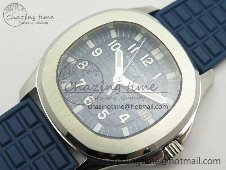Aquanaut 5067A SS Bezel JJF 1:1 Best Edition Blue Textured Dial on Blue Rubber Strap AE23