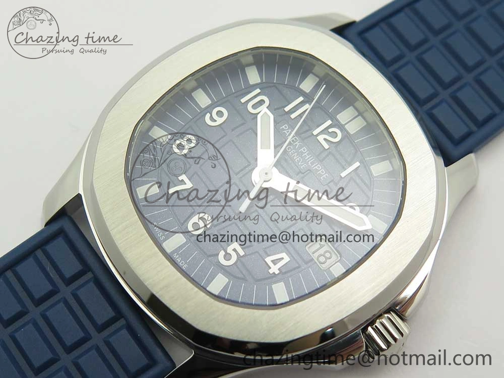 Aquanaut 5067A SS Bezel JJF 1:1 Best Edition Blue Textured Dial on Blue Rubber Strap AE23