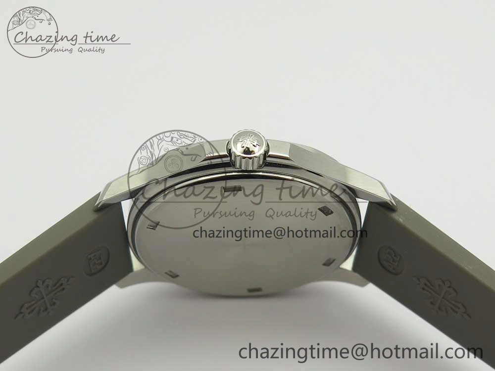 Aquanaut 5067A SS Bezel JJF 1:1 Best Edition Gray Textured Dial on Gray Rubber Strap AE23