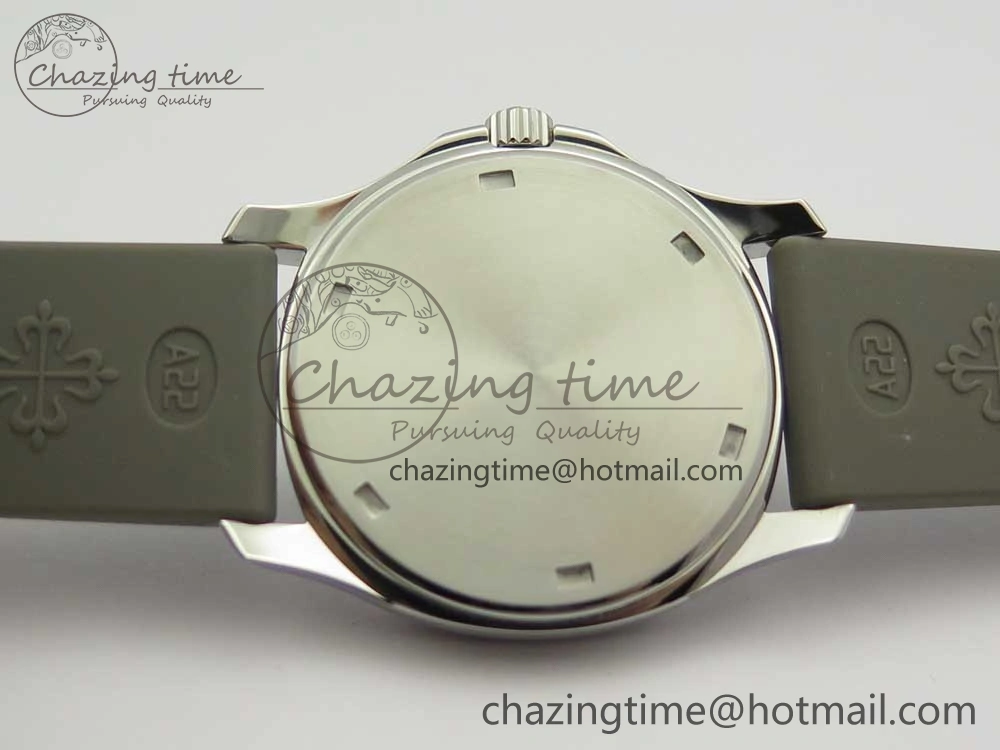 Aquanaut 5067A SS Bezel JJF 1:1 Best Edition Gray Textured Dial on Gray Rubber Strap AE23