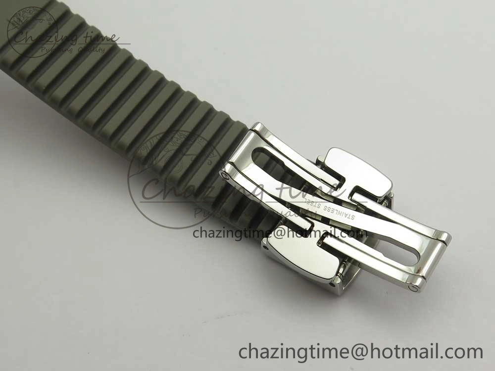 Aquanaut 5067A SS Bezel JJF 1:1 Best Edition Gray Textured Dial on Gray Rubber Strap AE23