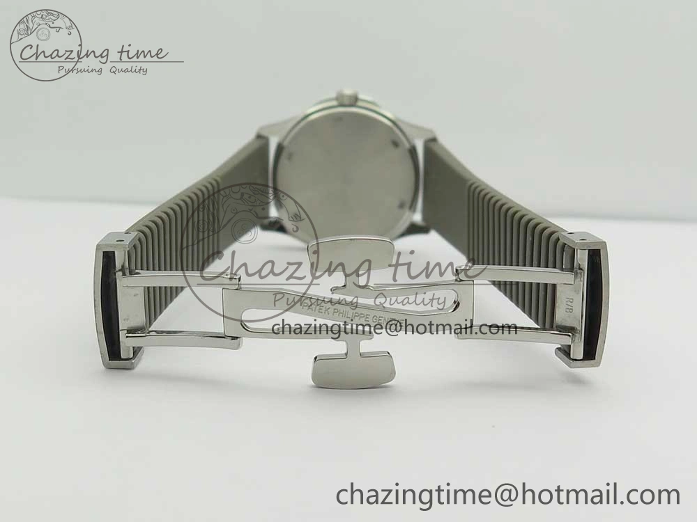 Aquanaut 5067A SS Bezel JJF 1:1 Best Edition Gray Textured Dial on Gray Rubber Strap AE23