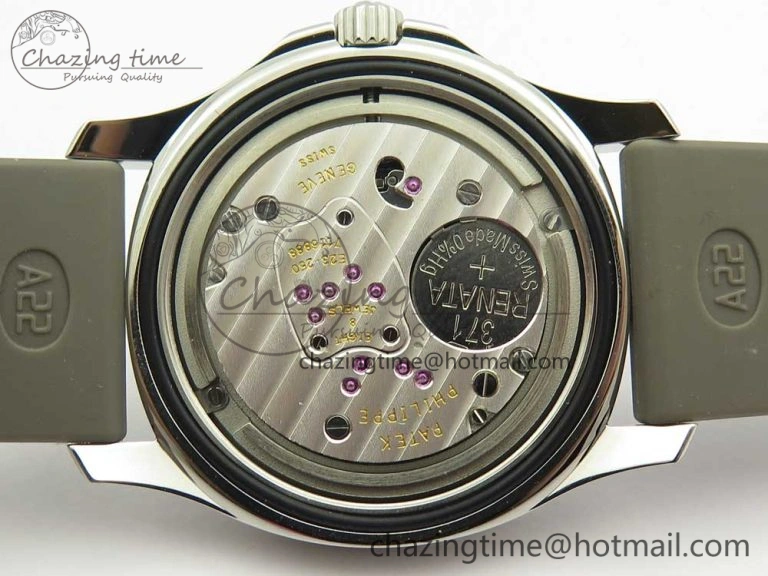 Aquanaut 5067A SS Bezel JJF 1:1 Best Edition Gray Textured Dial on Gray Rubber Strap AE23