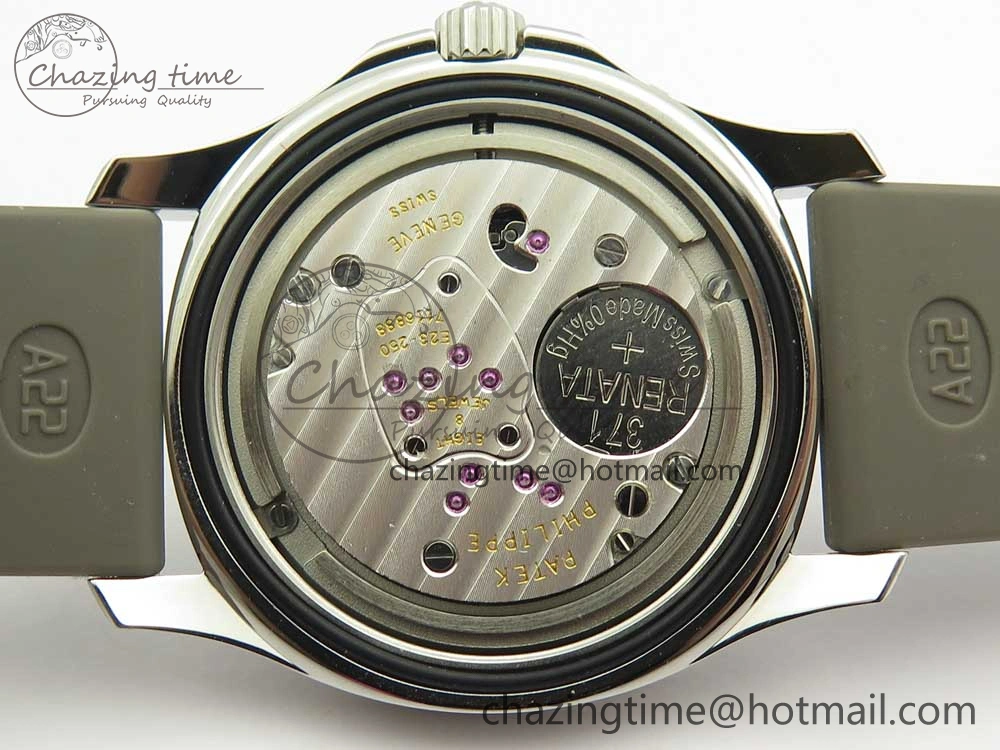 Aquanaut 5067A SS Bezel JJF 1:1 Best Edition Gray Textured Dial on Gray Rubber Strap AE23