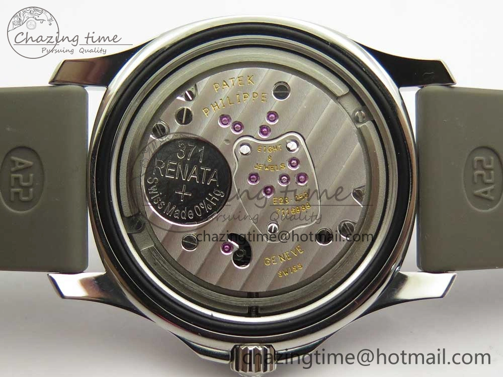 Aquanaut 5067A SS Bezel JJF 1:1 Best Edition Gray Textured Dial on Gray Rubber Strap AE23
