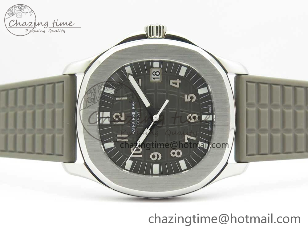Aquanaut 5067A SS Bezel JJF 1:1 Best Edition Gray Textured Dial on Gray Rubber Strap AE23