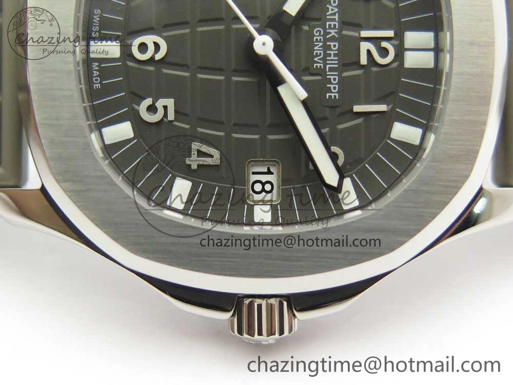 Aquanaut 5067A SS Bezel JJF 1:1 Best Edition Gray Textured Dial on Gray Rubber Strap AE23